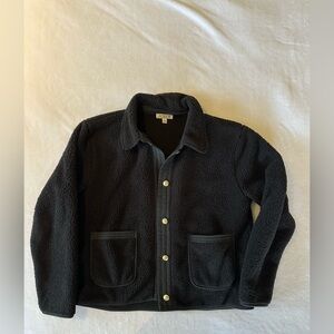 J Crew - fleece lady jacket- black - women’s size L